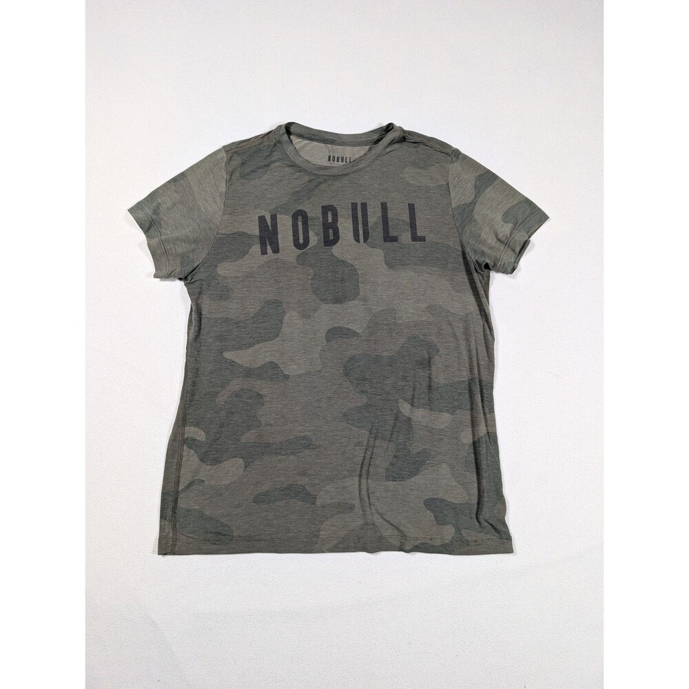 NoBull T-Shirt Womens XL Green Camo Everyday Training Stretch Short Sleeve Shirt